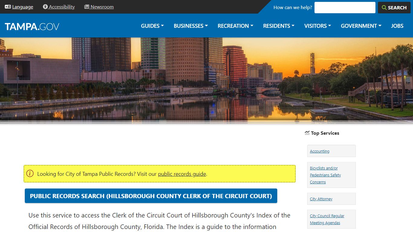 Public Records Search (Hillsborough County Clerk of the Circuit Court ...